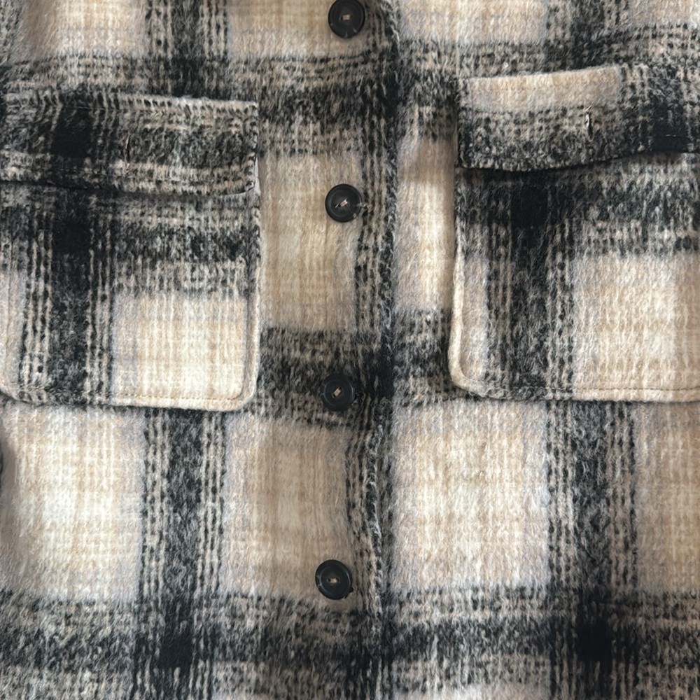 Women’s Plaid Button-Up shacket Jacket size small - Picture 3 of 4
